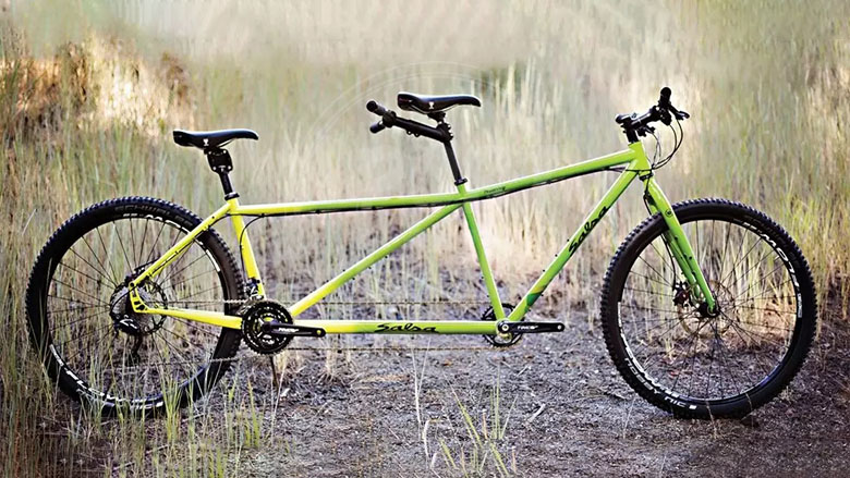 دوچرخه دونفره سبز با ترمز دیسکی 