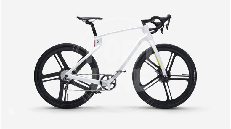 دوچرخه مدرن سفید رنگ و فیبر کربنی