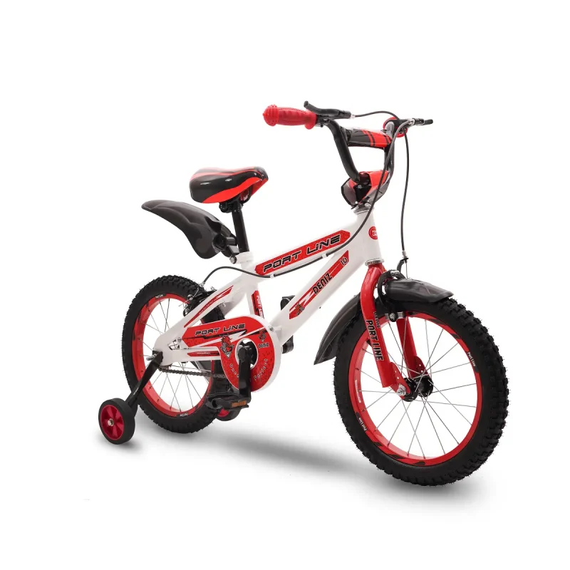 دوچرخه کودک پورت لاین مدل دنیز سایز ۱۶ سفید قرمز
